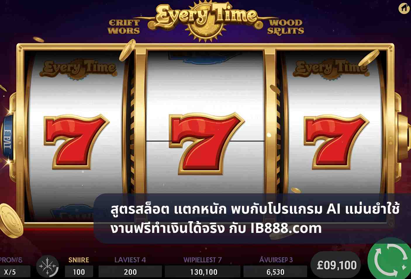 สูตรสล็อต แตกหนัก พบกับโปรแกรม AI แม่นยำใช้งานฟรีทำเงินได้จริง กับ IB888